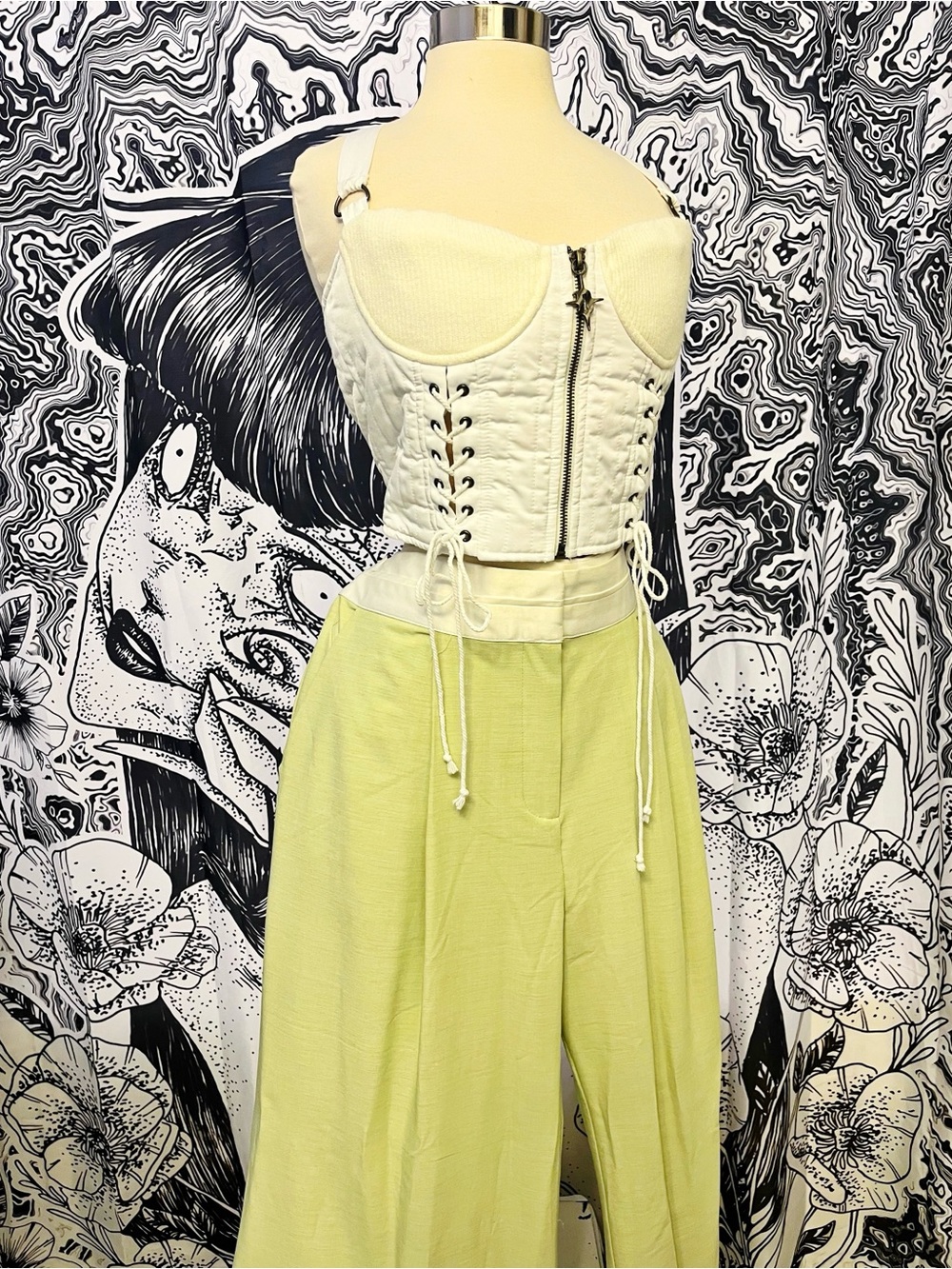 WIDE LEG MINT GREEN DRESS PANT